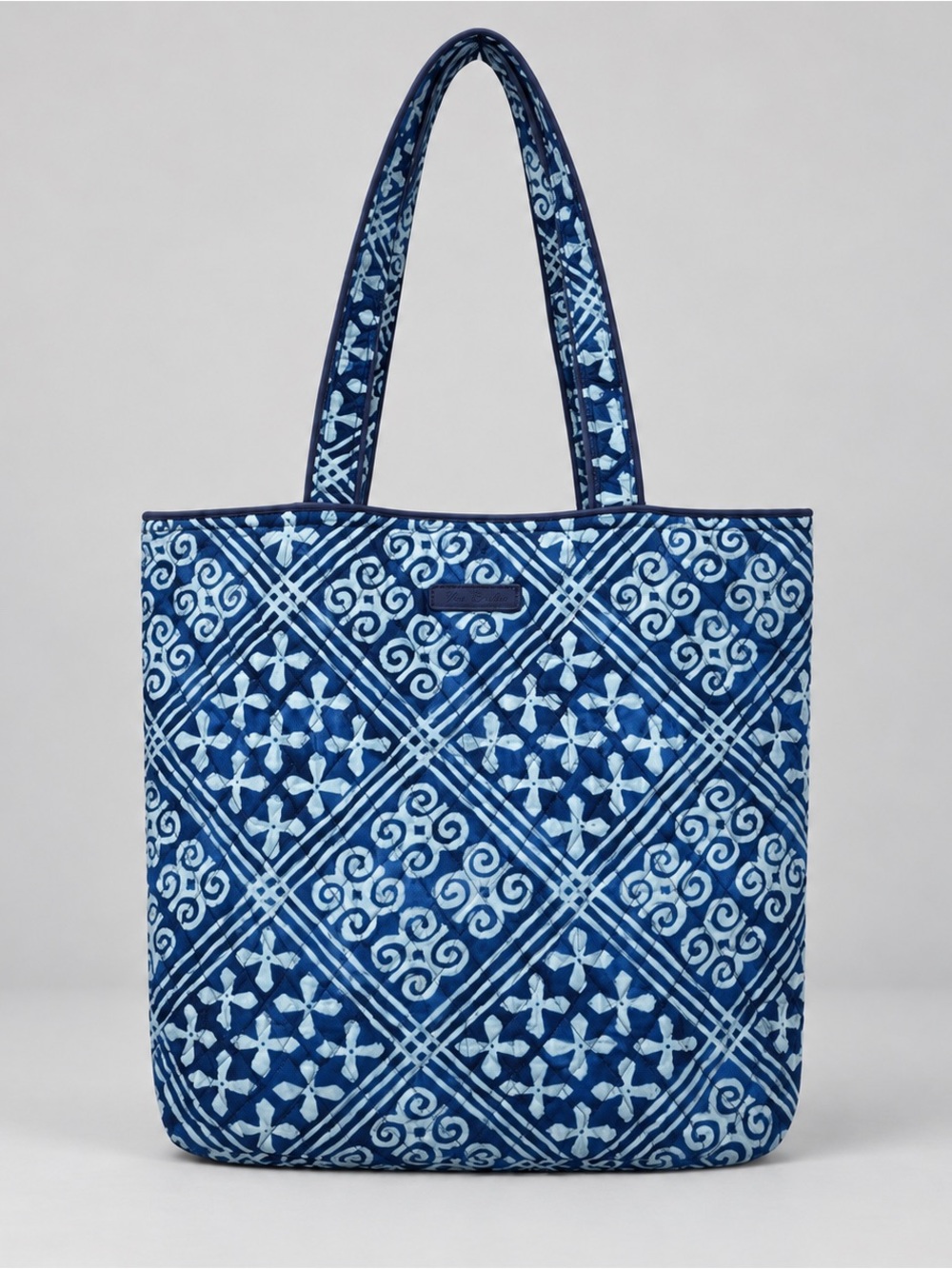 Vera Bradley Cuban Tiles Tote Quilted Cotton Bag Shoulder Purse Cottage